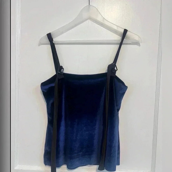 Calvin Rucker blue velvet sleeveless top HOLIDAY Size XS New Without Tag - Picture 4 of 4